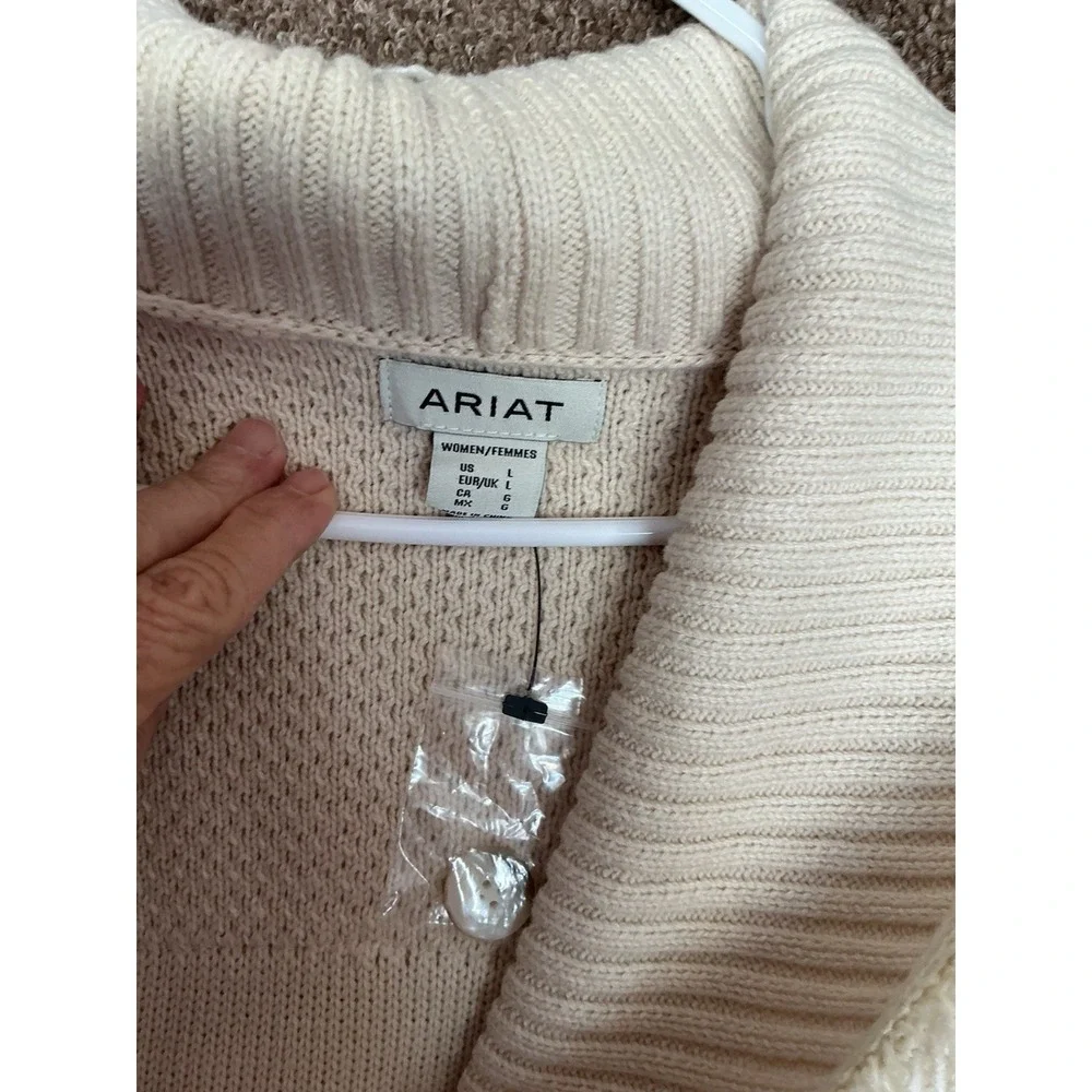 Ariat Luz Fringe Cardigan Sweater Summer Sand L  New Rodeo Cowgirl Western Wear‎